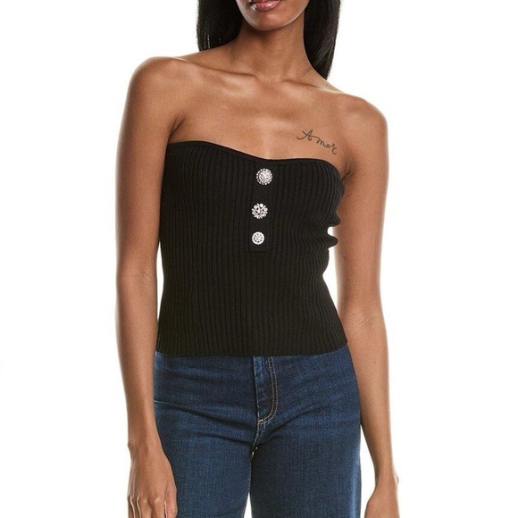 ba&sh Tops - BA&SH Drako Bustier Top - Black